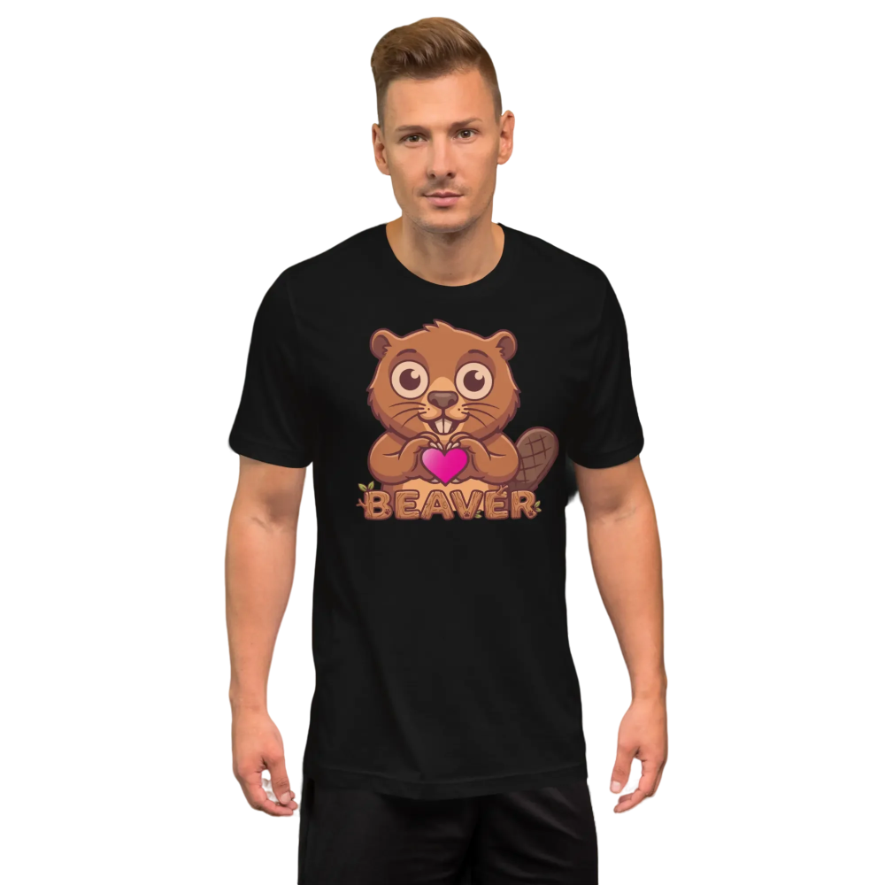 Heart in Pawz: Unisex Cotton Beaver Graphic T‑Shirt for Uni Pawz