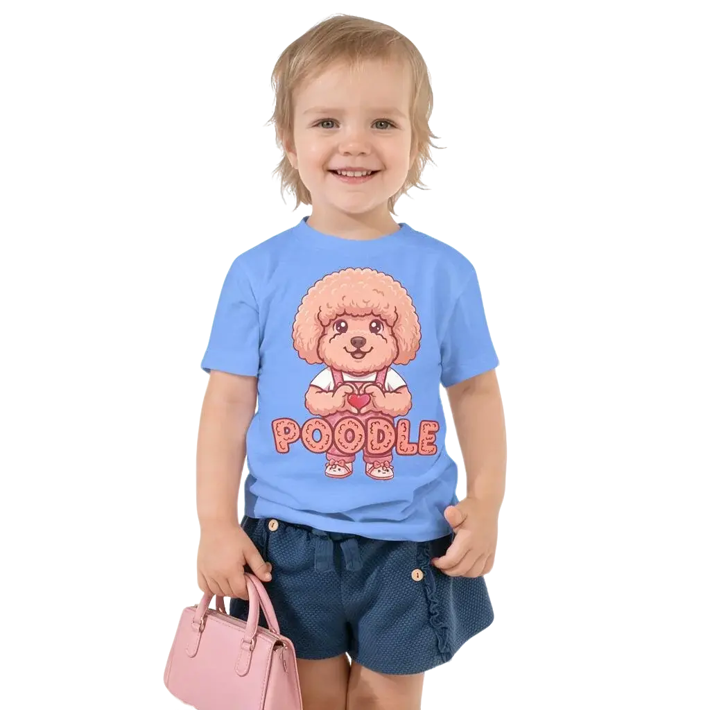 Heart in Pawz: Poodle Graphic T‑Shirt for Little Pawz