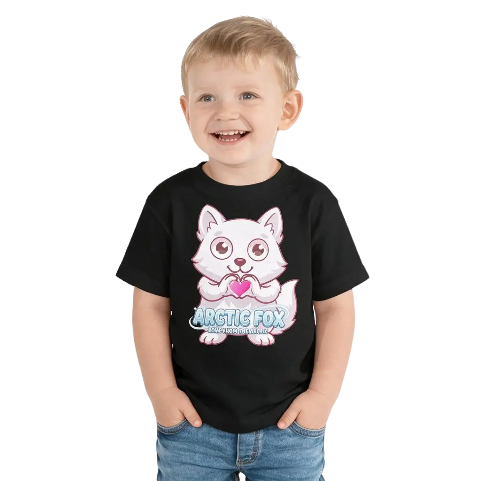 Heart in Pawz: Arctic Fox Graphic T‑Shirt for Little Pawz