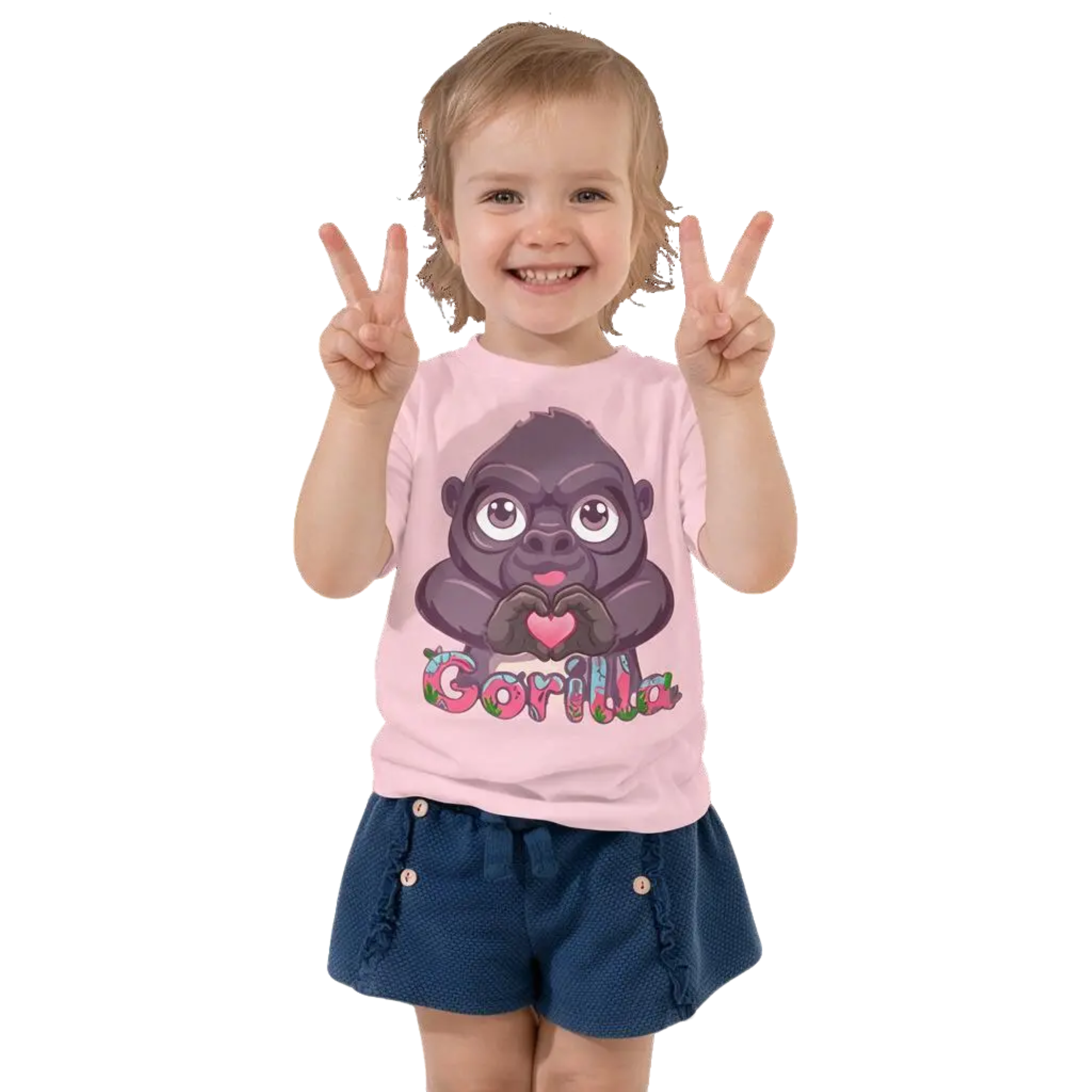 Heart in Pawz: Gorilla Graphic T‑Shirt for Little Pawz