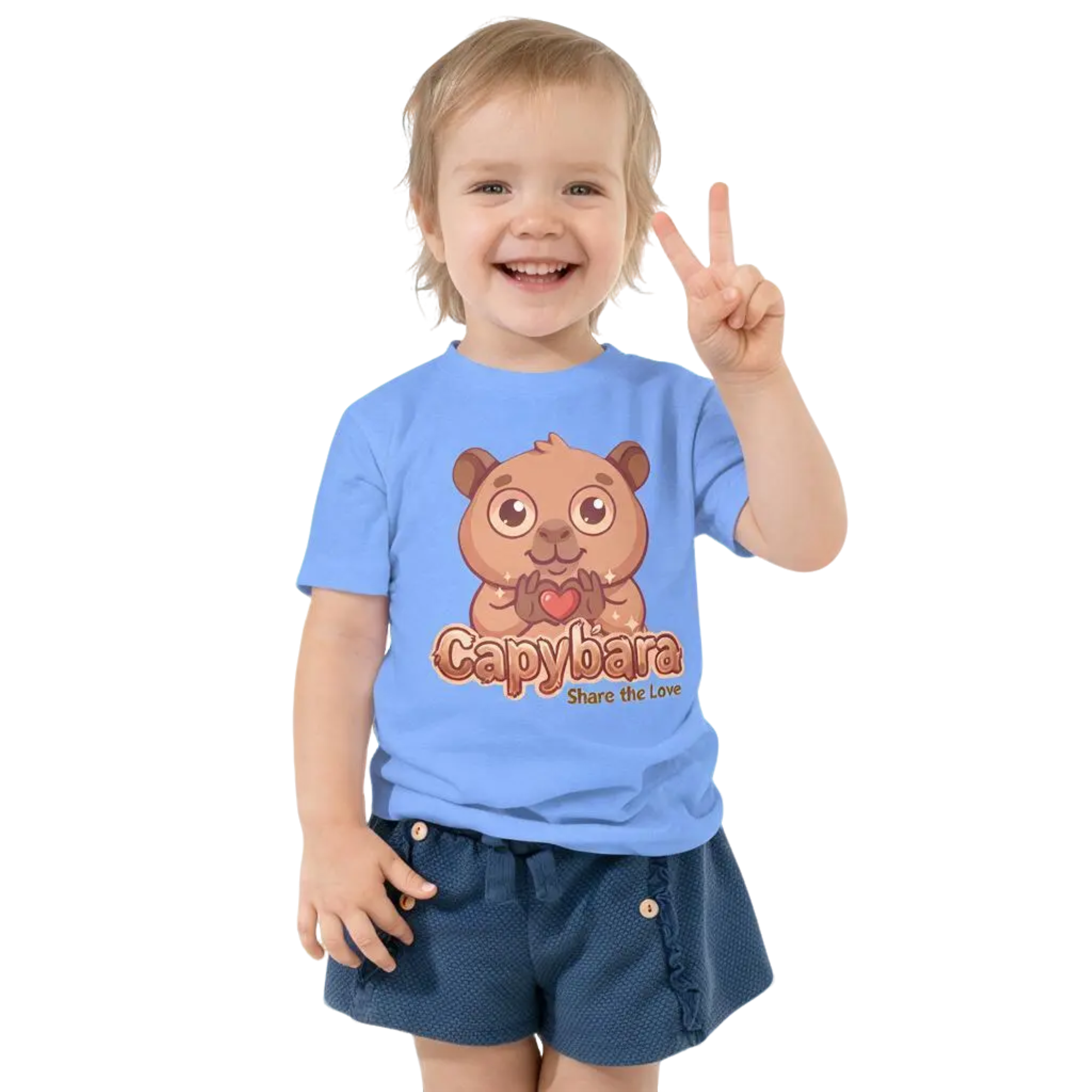 Heart in Pawz: Capybara Graphic T‑Shirt for Little Pawz