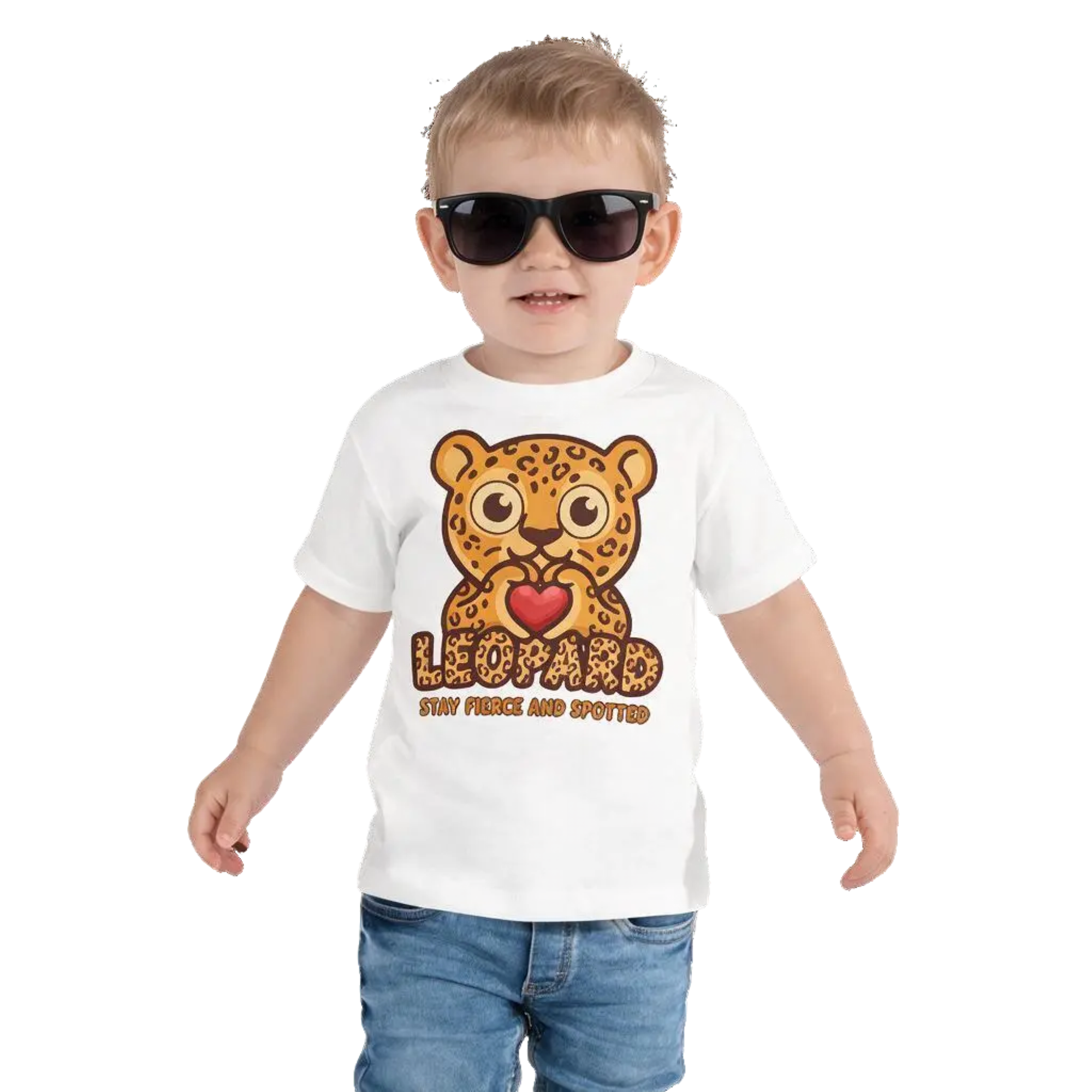 Heart in Pawz: Leopard Graphic T‑Shirt for Little Pawz
