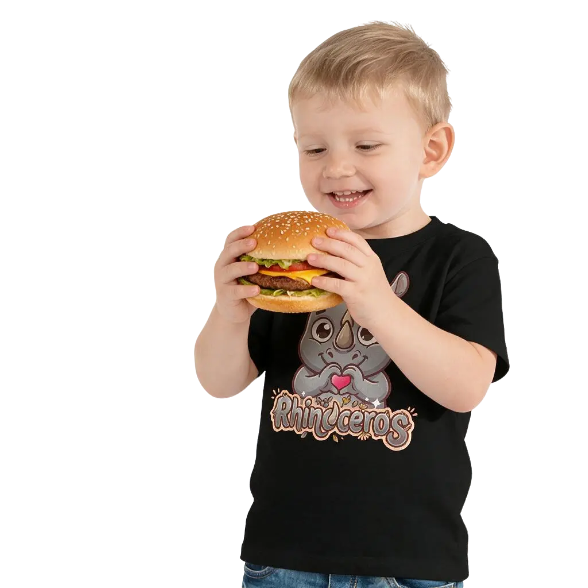 Heart in Pawz: Rhinoceros Graphic T‑Shirt for Little Pawz