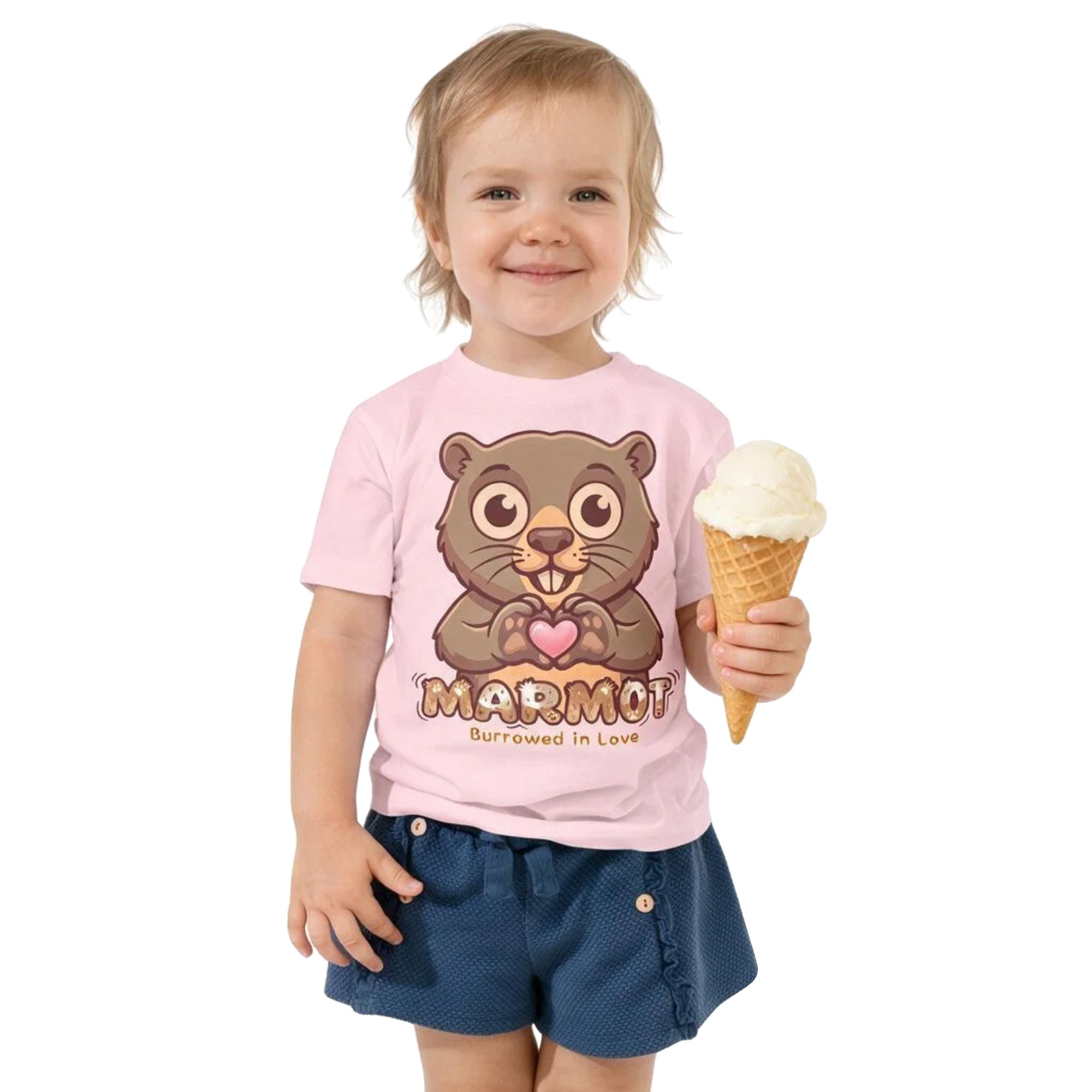 Heart in Pawz: Marmot Graphic T‑Shirt for Little Pawz