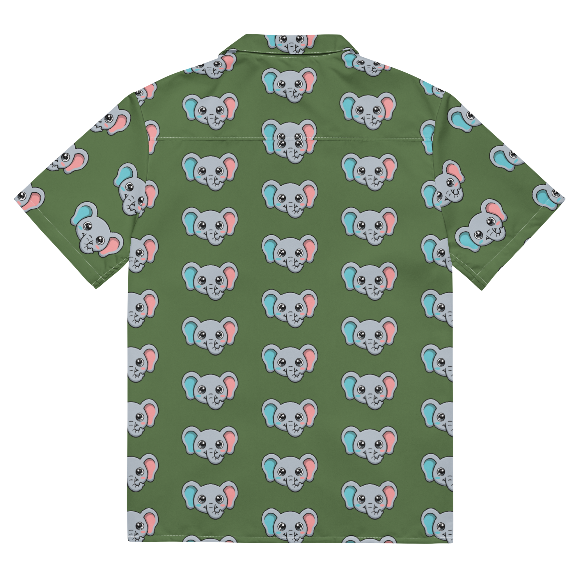 Pawz All Over | Elephant Button-Up Shirt | Unisex