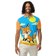 Pawz All Over: Red Fox Polo Shirt for Uni Pawz
