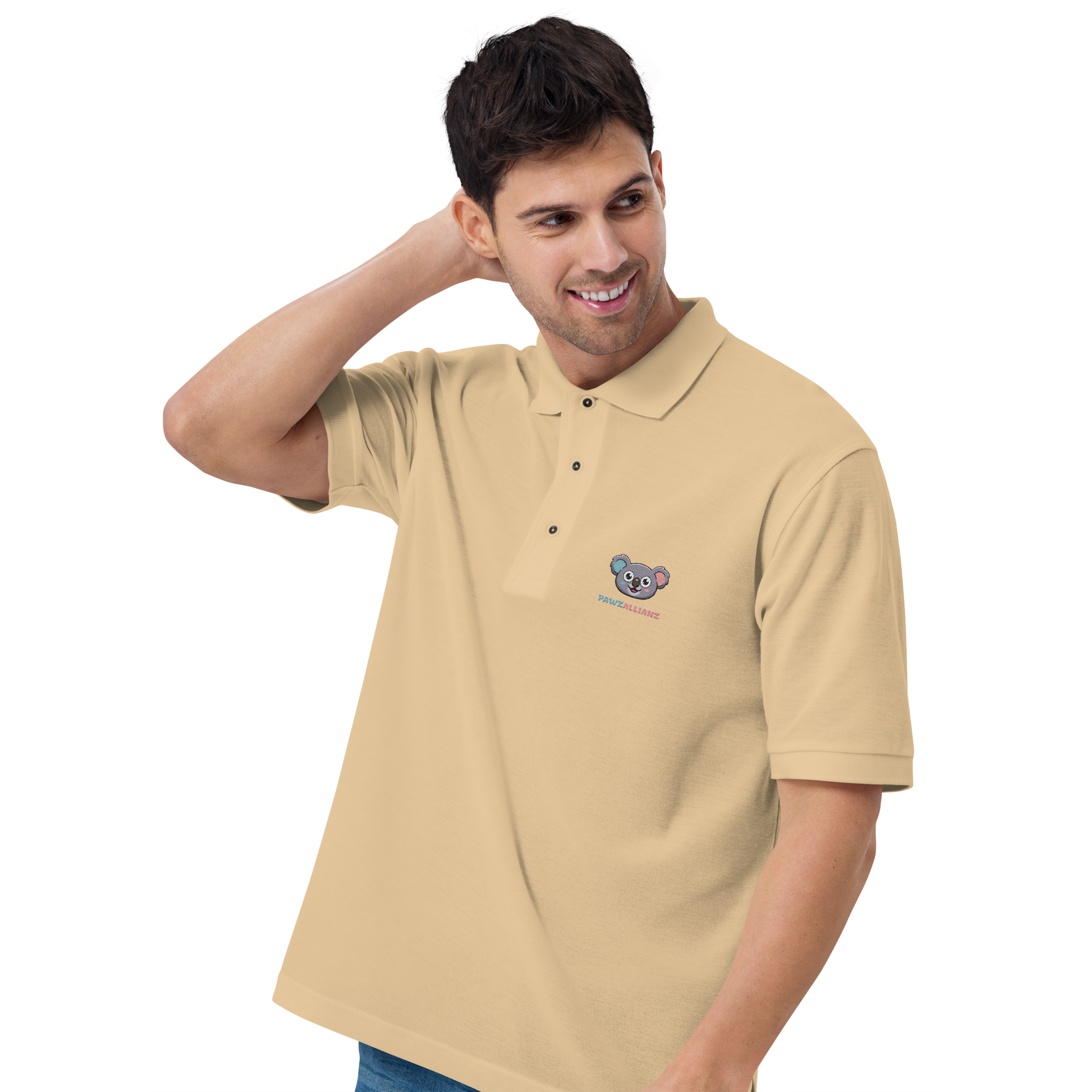 Pawz Minimal: Koala Embroidered Piqué Polo for Mr. Pawz