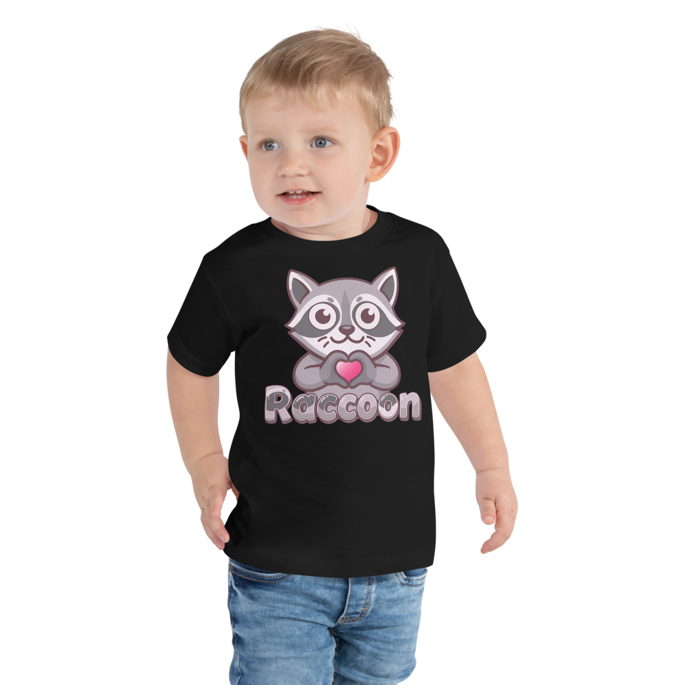 Heart in Pawz: Raccoon Graphic T‑Shirt for Little Pawz