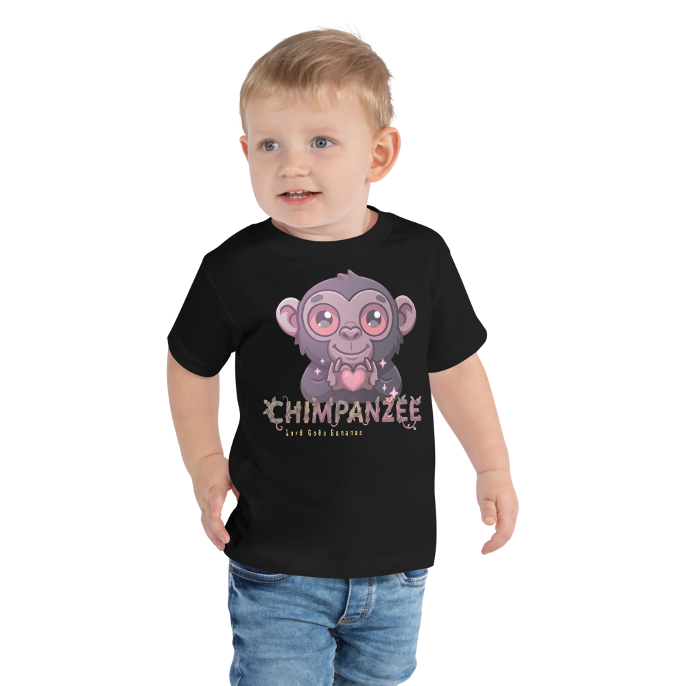 Heart in Pawz: Chimpanzee Graphic T‑Shirt for Little Pawz