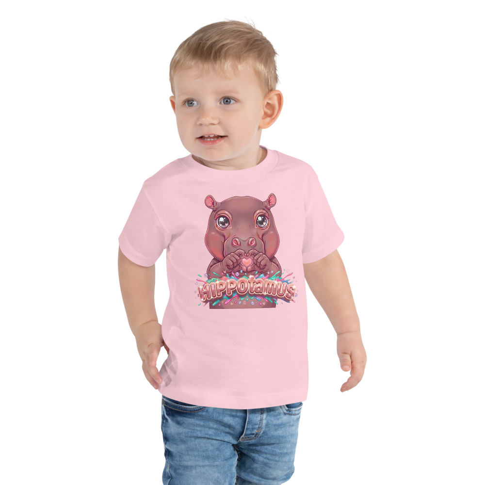 Heart in Pawz: Hippopotamus Graphic T‑Shirt for Little Pawz
