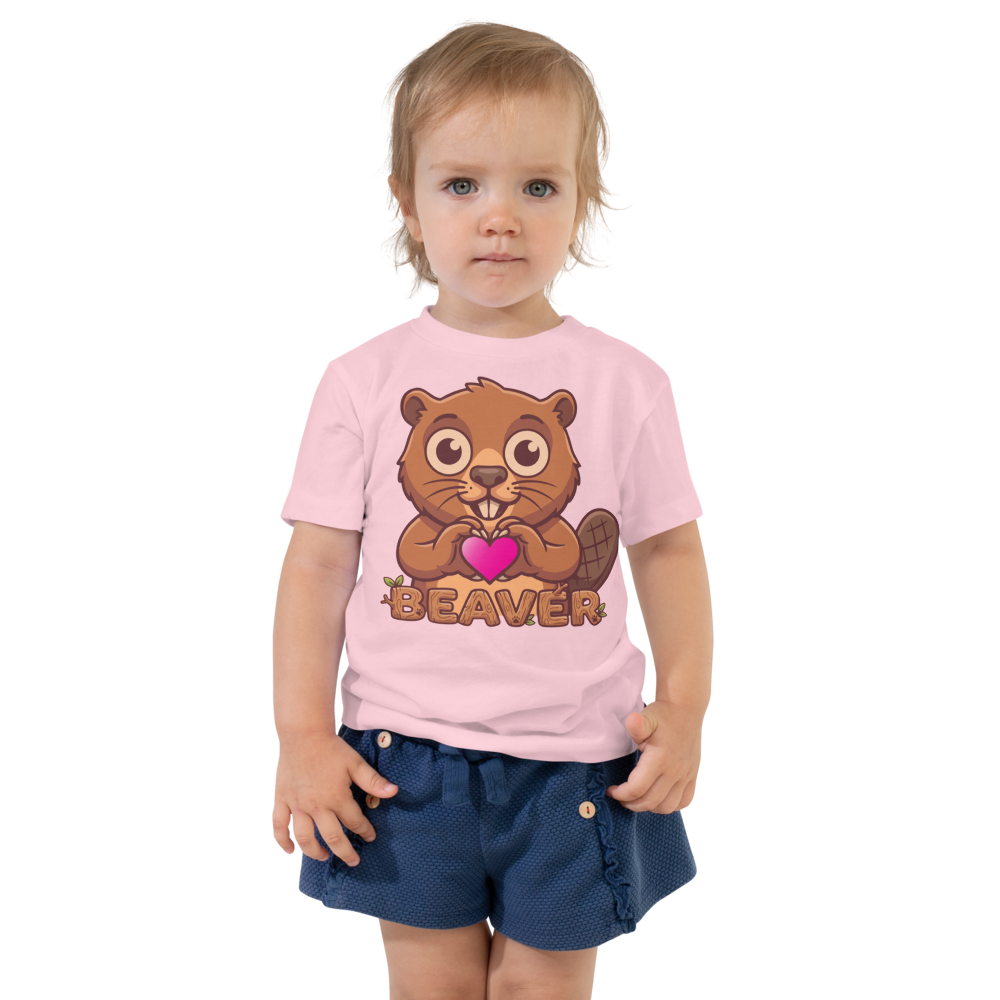 Heart in Pawz: Beaver Graphic T‑Shirt for Little Pawz
