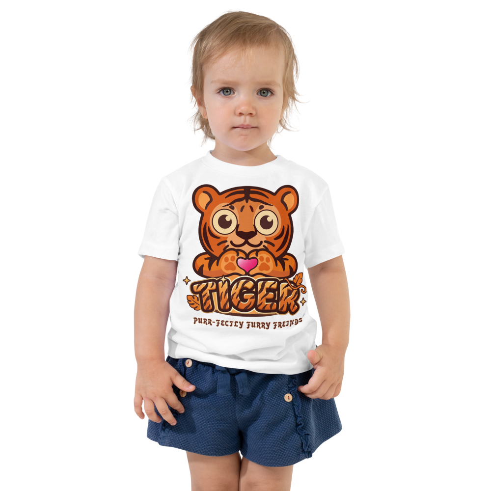 Heart in Pawz: Tiger Graphic T‑Shirt for Little Pawz