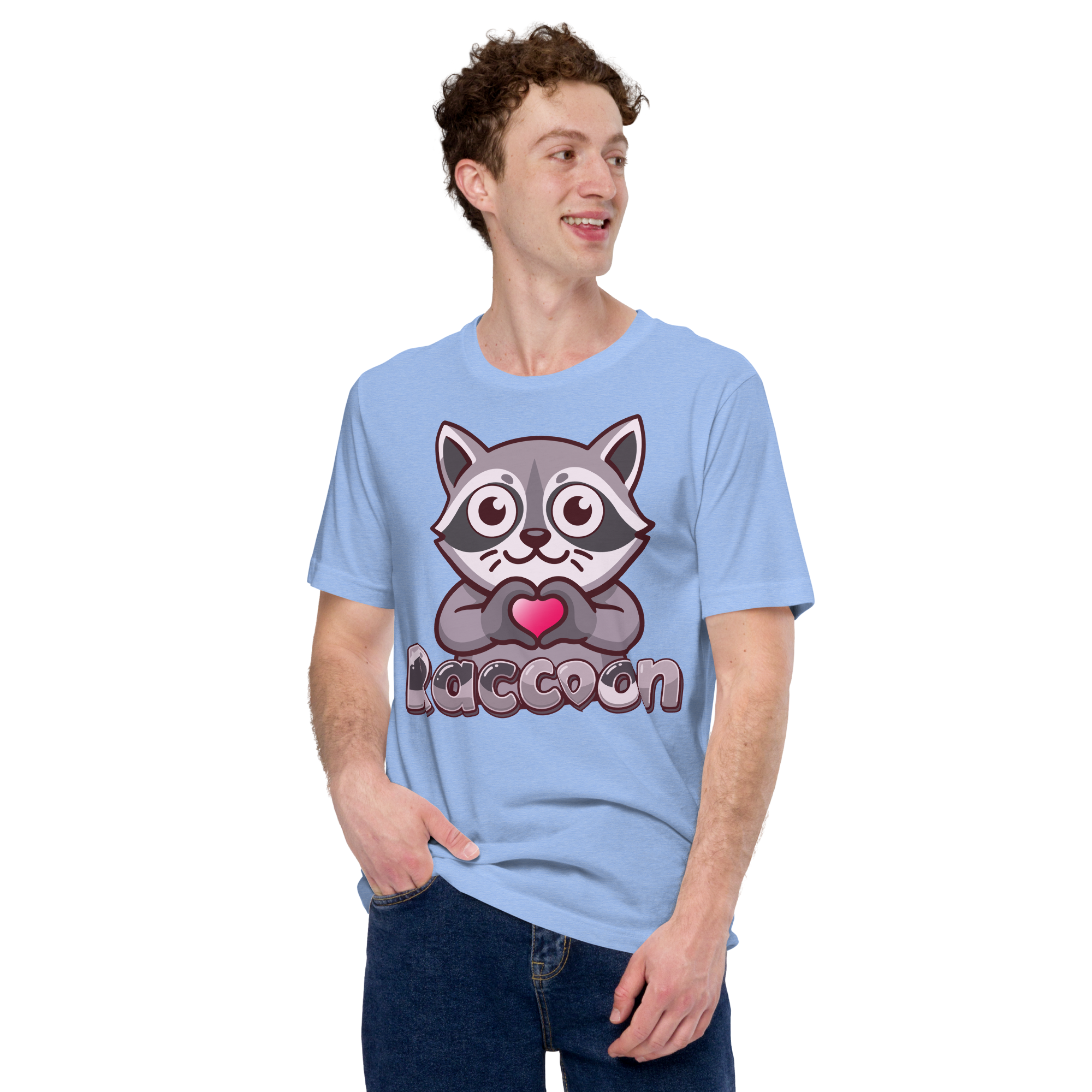 Heart in Pawz: Unisex Raccoon Graphic T‑Shirt for Uni Pawz