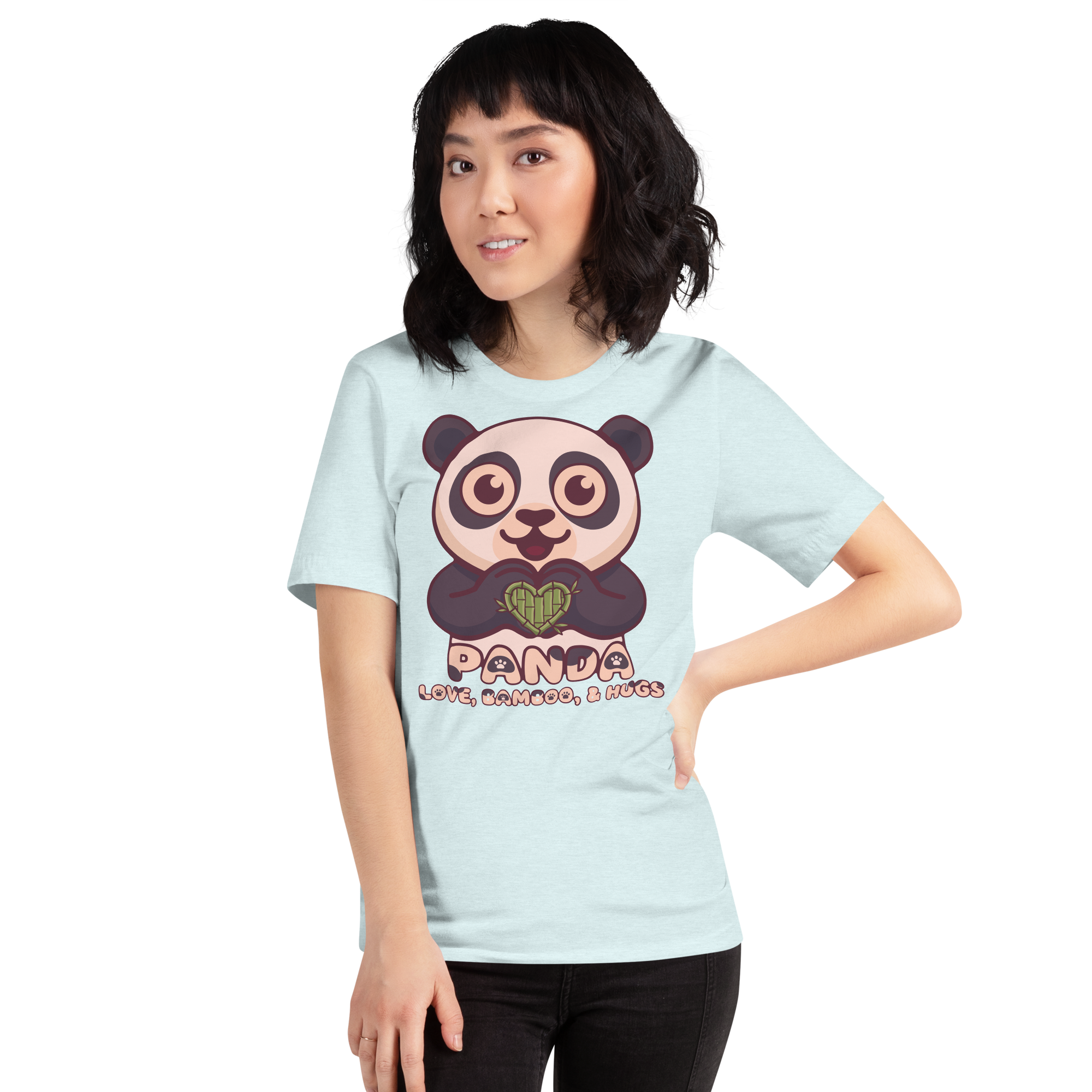 Heart in Pawz: Unisex Cotton Panda Graphic T‑Shirt for Uni Pawz