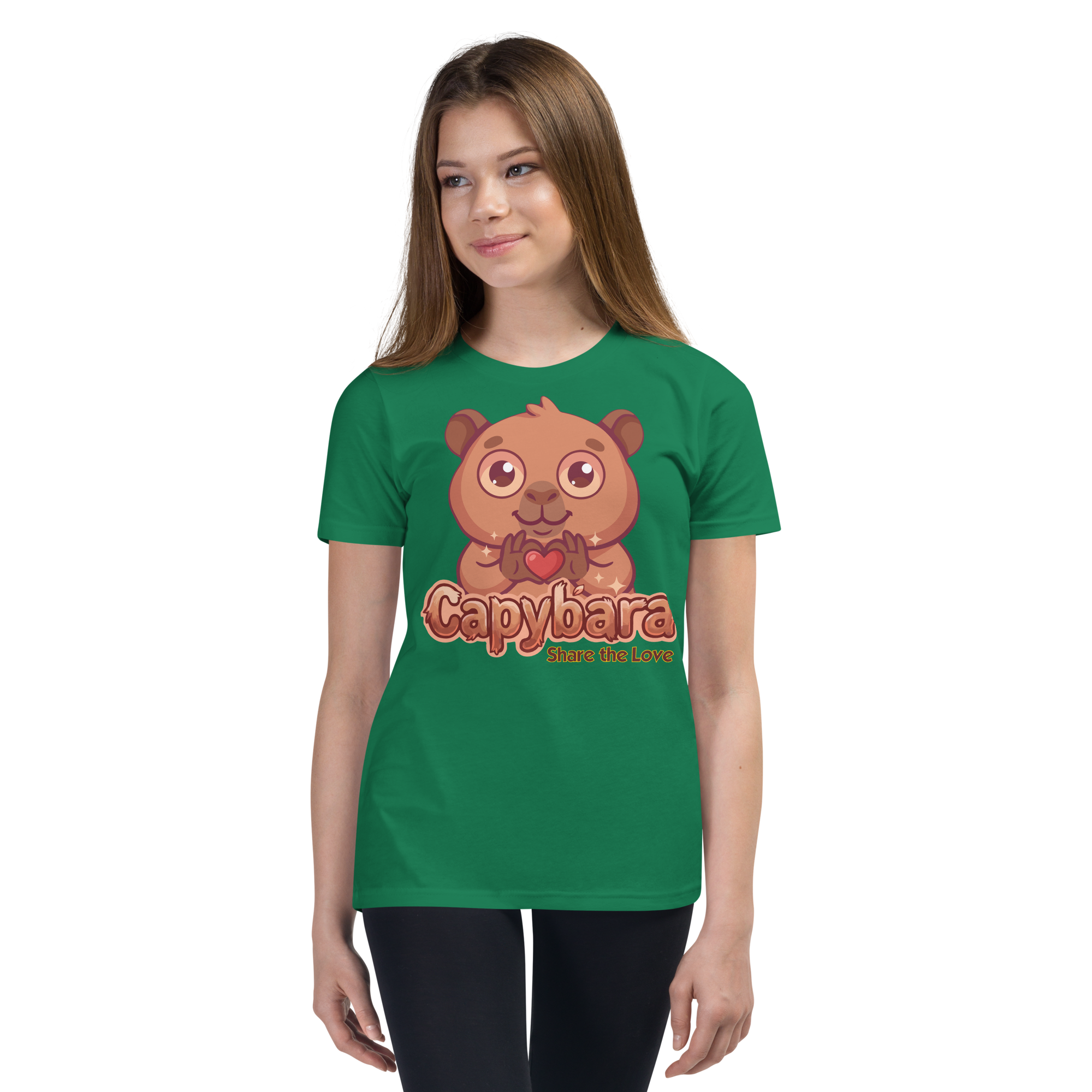 Heart in Pawz: Capybara Graphic T‑Shirt for Young Pawz