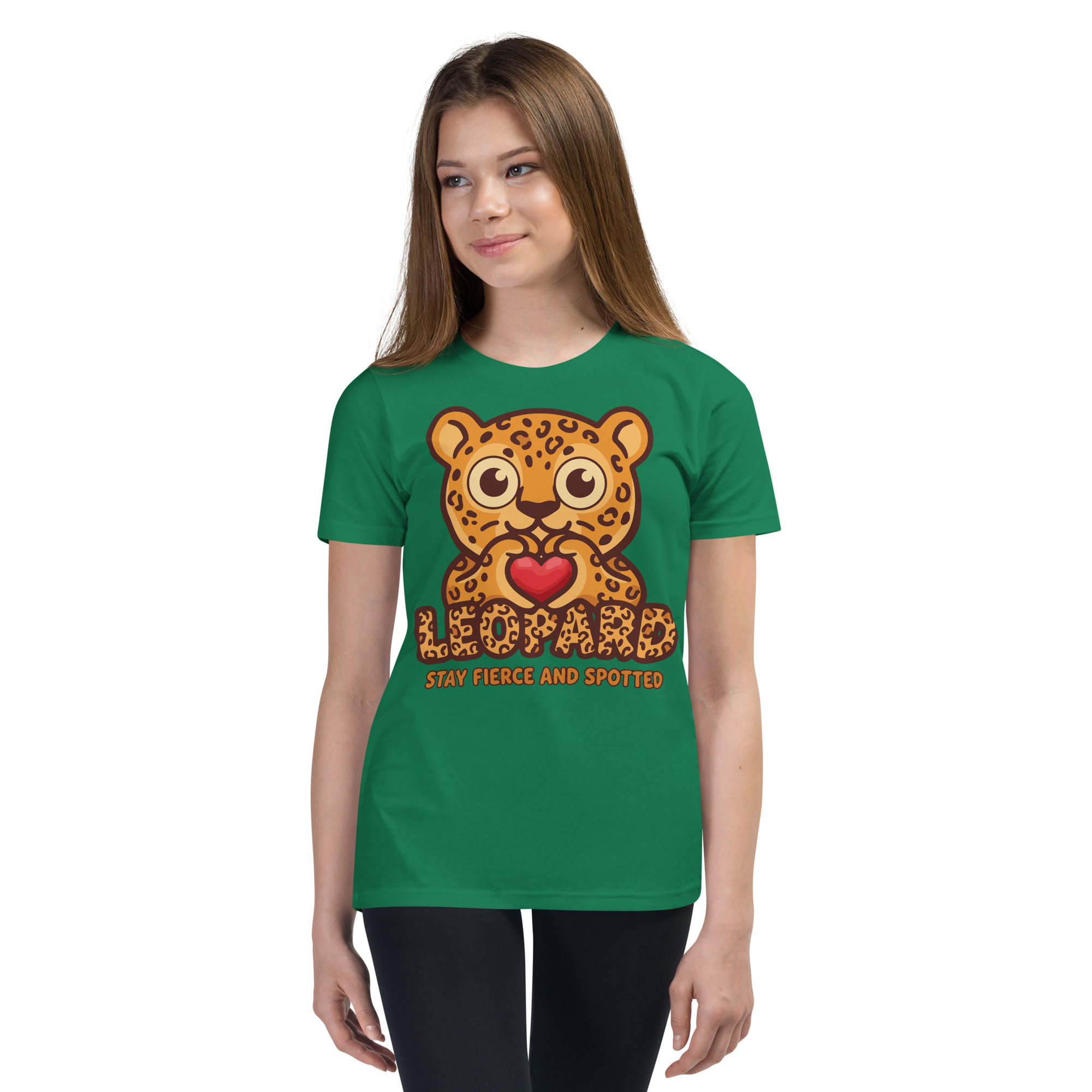Heart in Pawz: Leopard Graphic T‑Shirt for Young Pawz