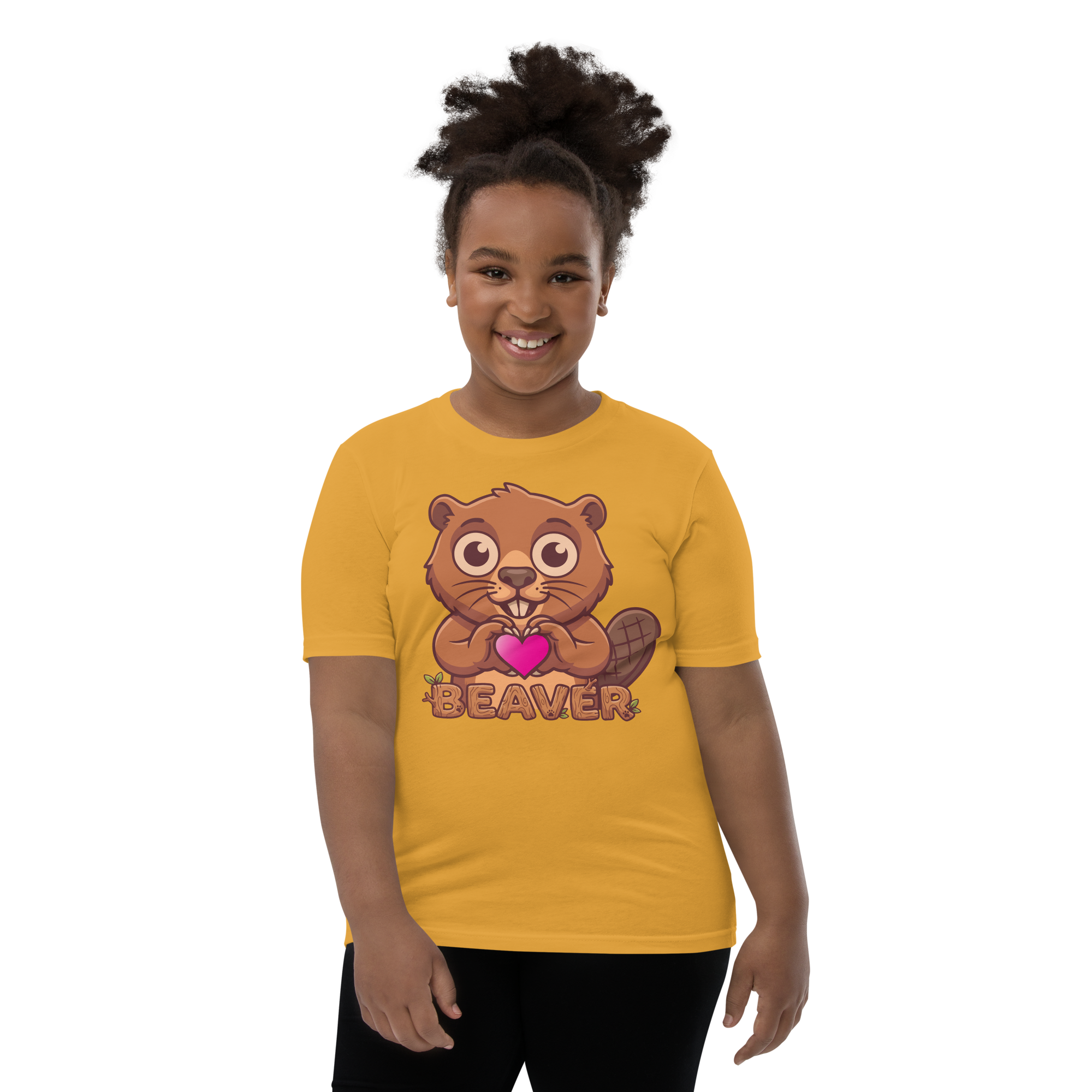 Heart in Pawz: Beaver Graphic T-Shirt for Young Pawz
