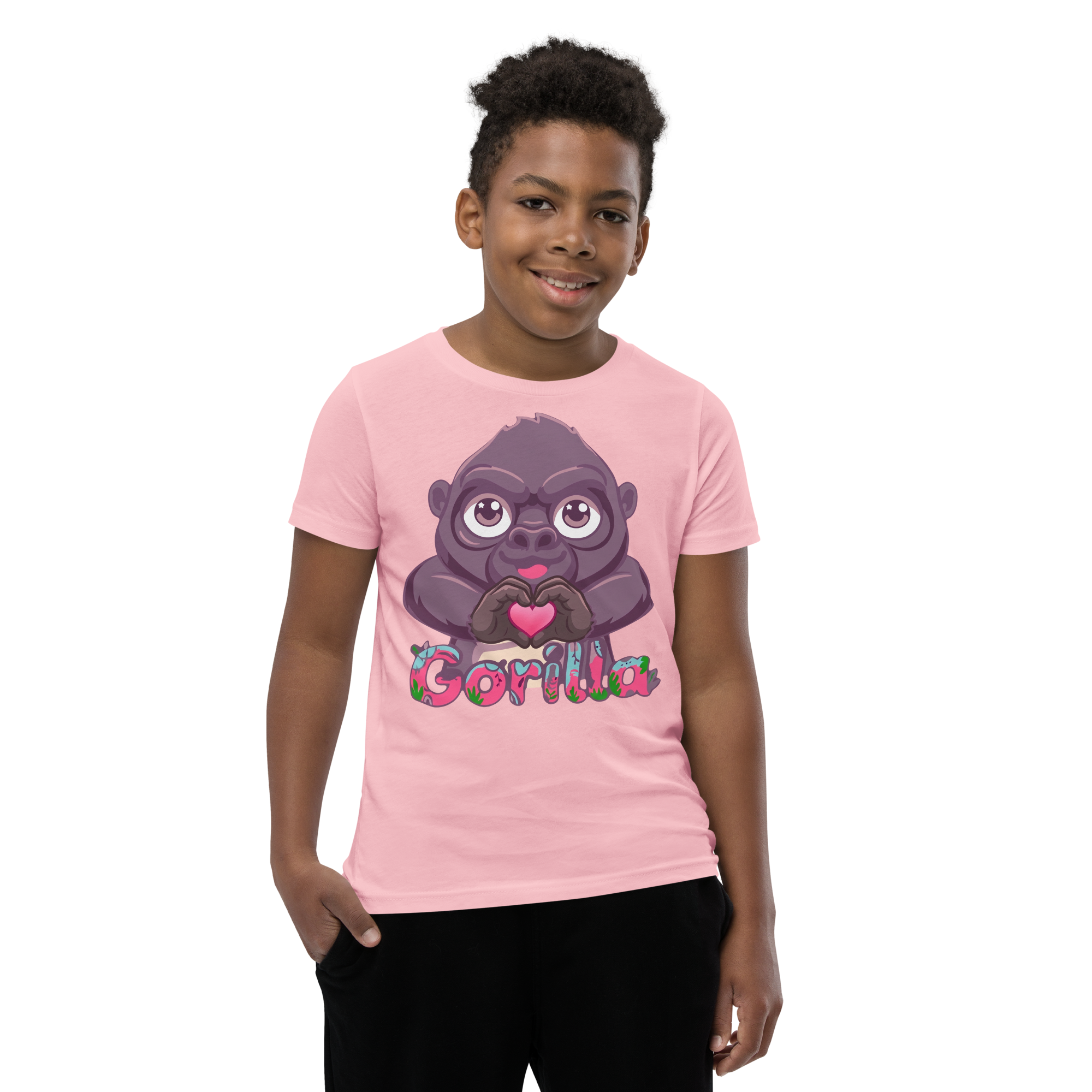 Heart in Pawz: Gorilla Graphic T‑Shirt for Young Pawz