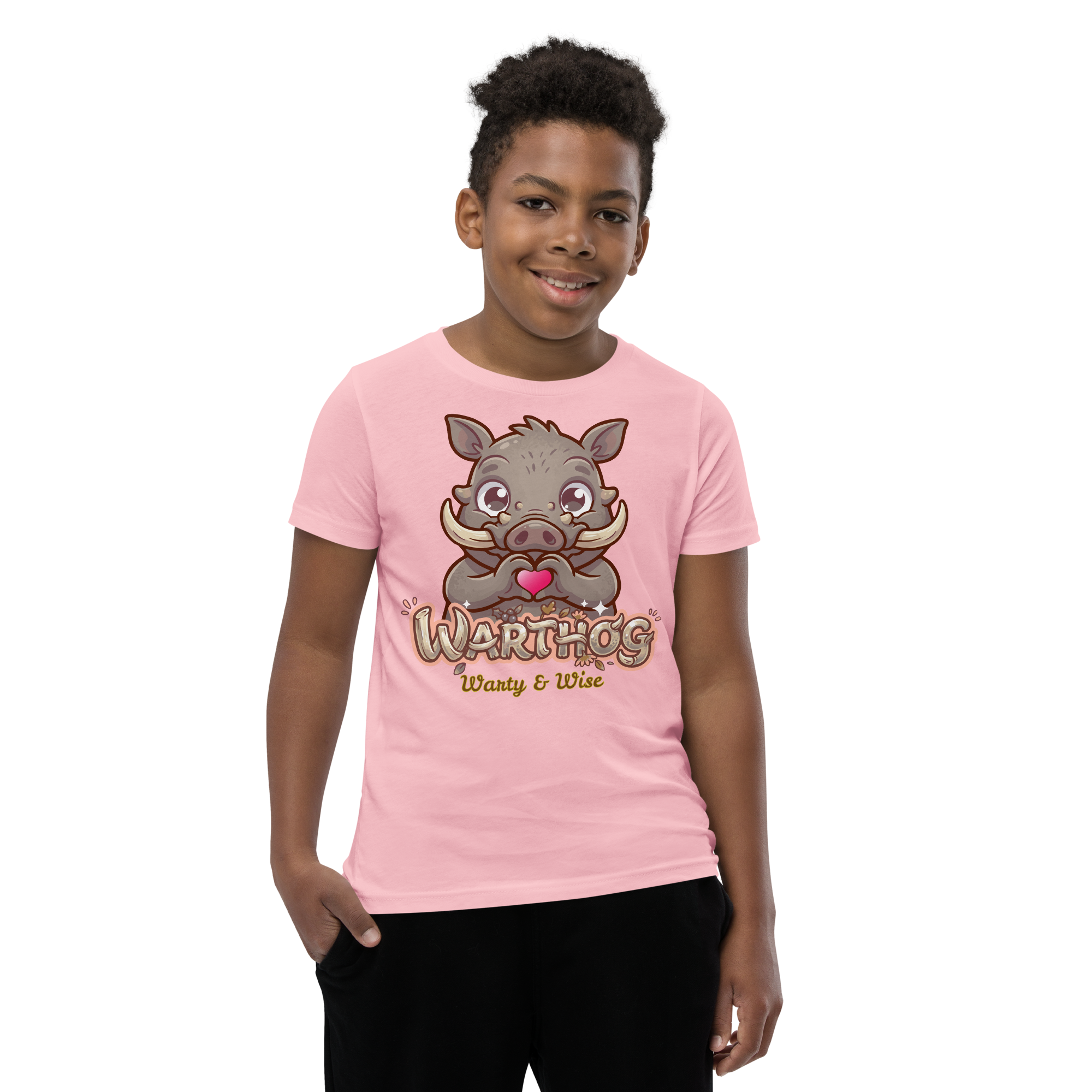 Heart in Pawz: Warthog Graphic T‑Shirt for Young Pawz