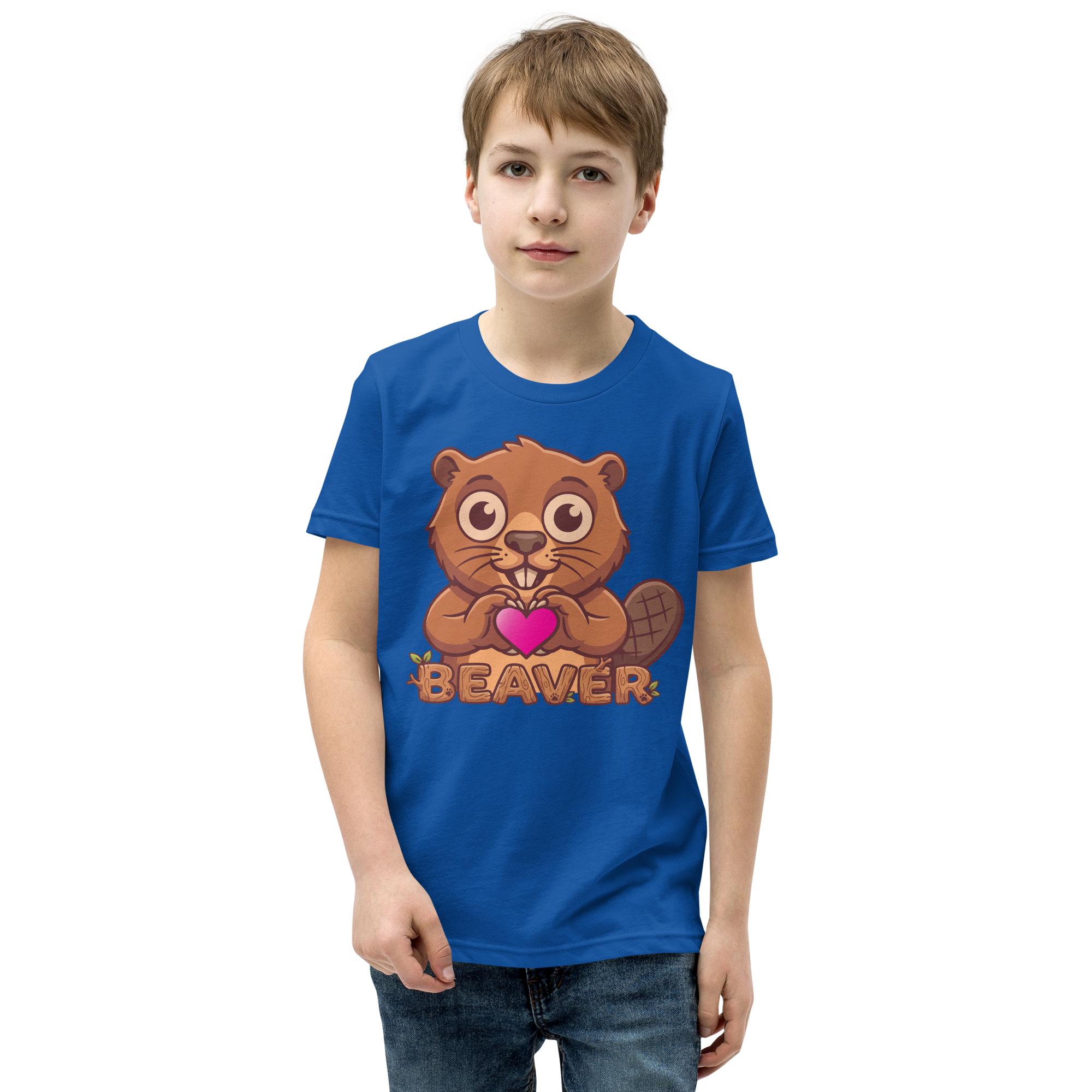 Heart in Pawz: Beaver Graphic T-Shirt for Young Pawz