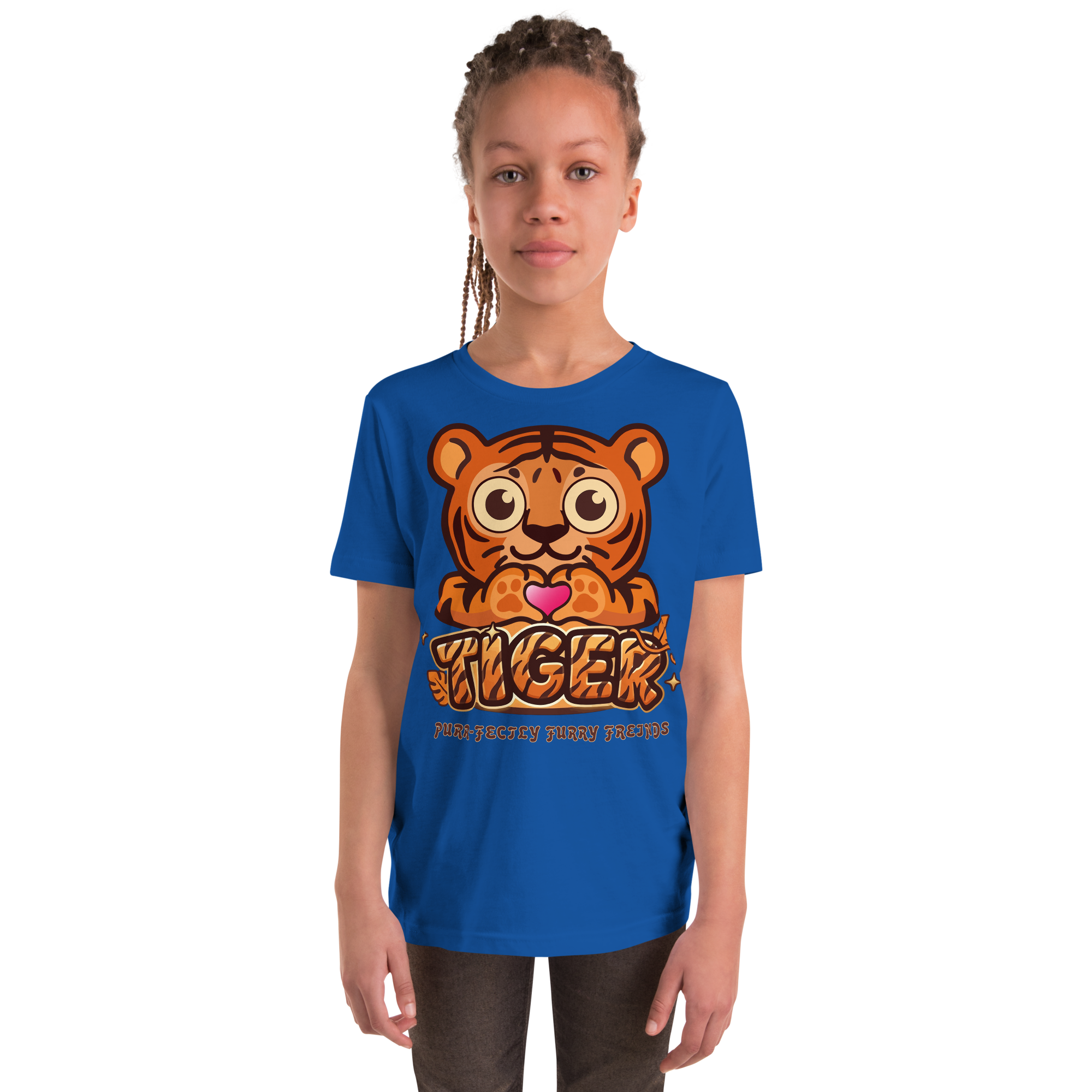 Heart in Pawz: Tiger Graphic T‑Shirt for Young Pawz