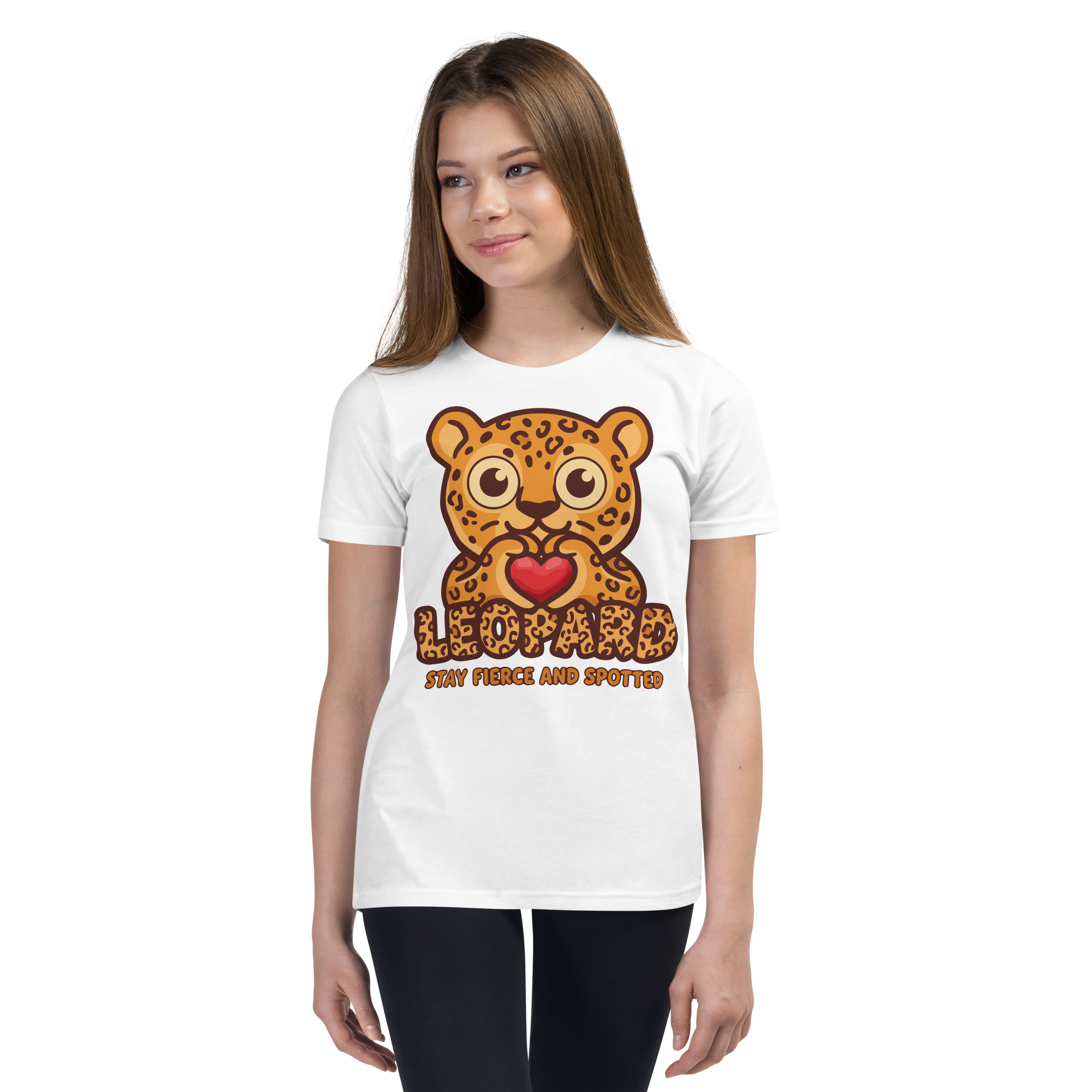 Heart in Pawz: Leopard Graphic T‑Shirt for Young Pawz